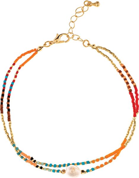 2 Row Multi Bead Freshwater Pearl Anklet