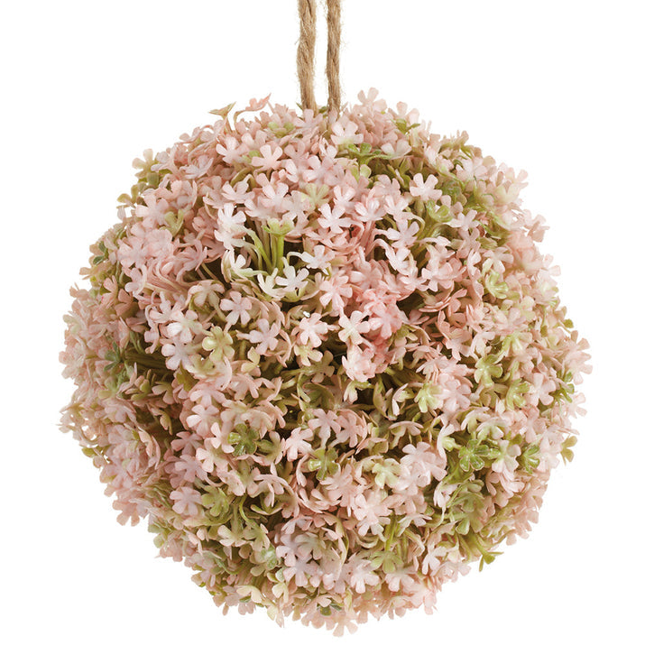 5" Hanging Snowball Flower Artificial Topiary Ball - Pink