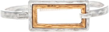 Two Toned Rectangle Top Coils Hinge Bracelet