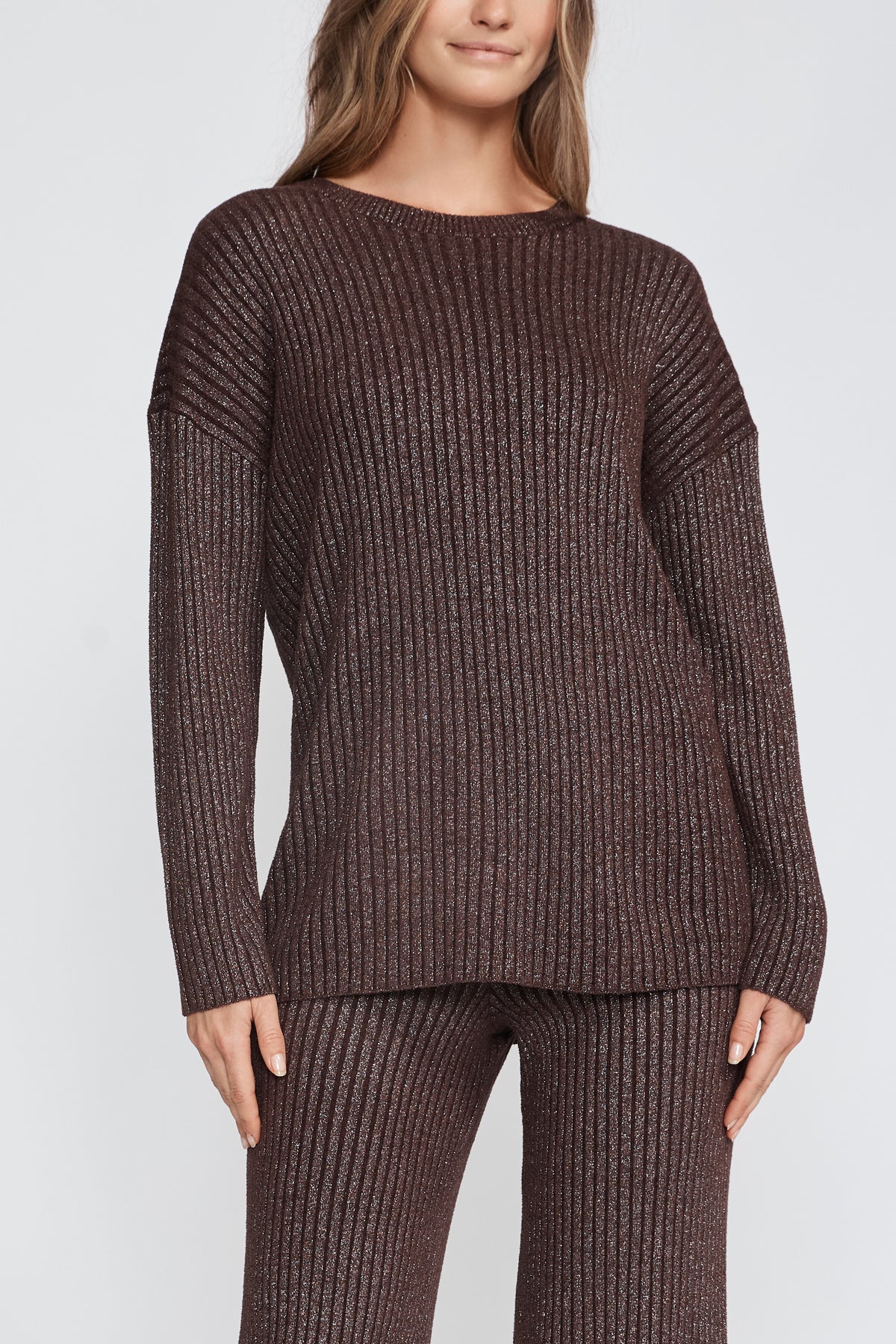 CCUL Lurex Rib Crew Neck Tunic