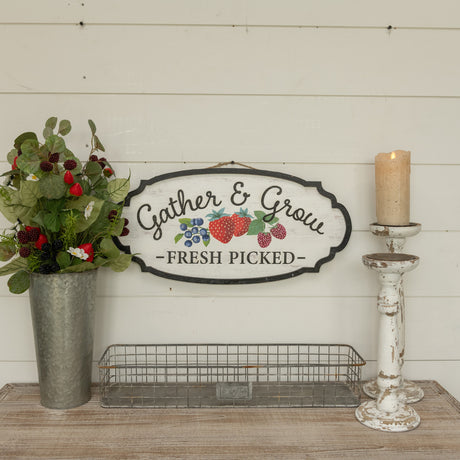 Gather and Grow Oval Sign