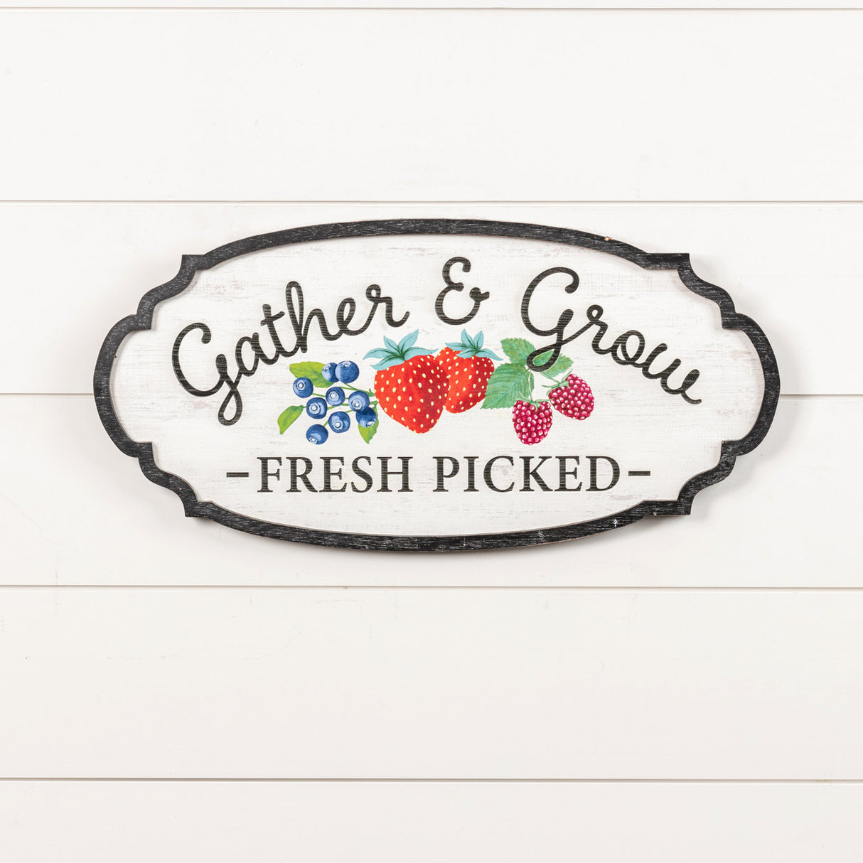 Gather and Grow Oval Sign
