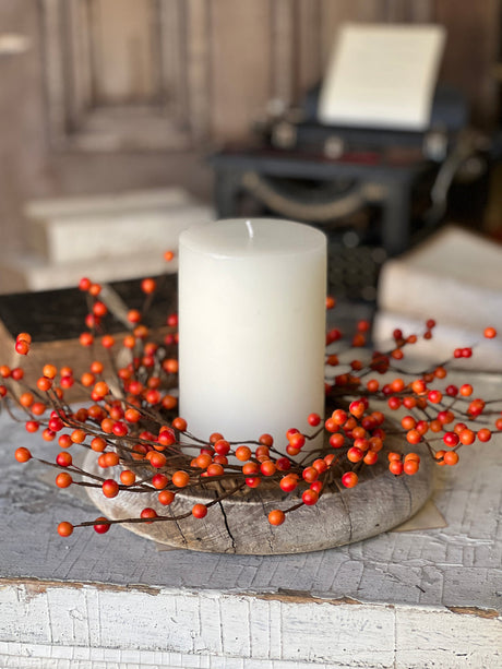 6.5" Loxley Berry Candle Ring | Orange