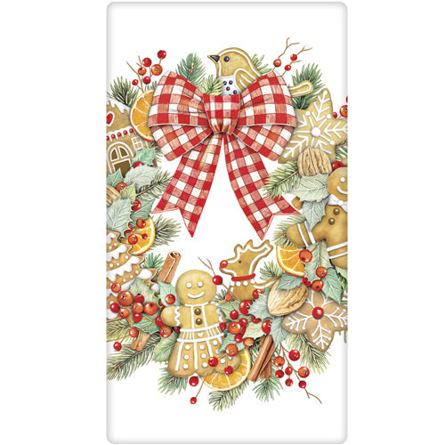 Gingerbread Wreath Bagged Towel