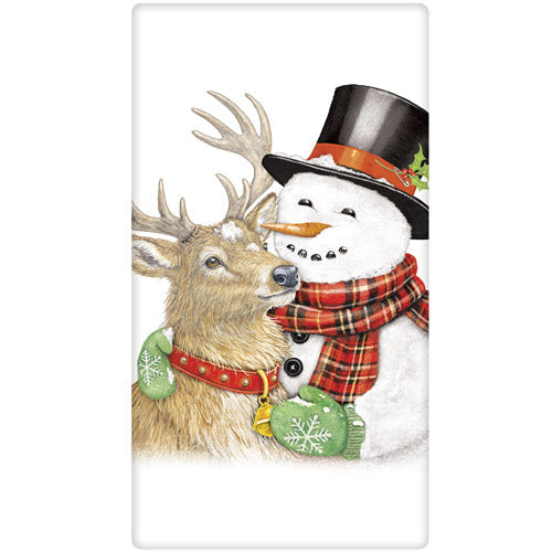 Hugging Snowman Bagged Towel