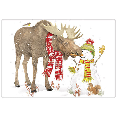 Moose Snowman Bagged Towel