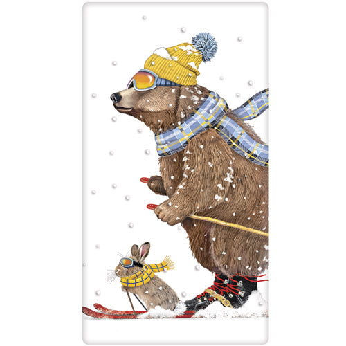 Ski Bear Rabbit Bagged Towel