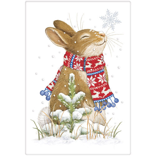 Snowflake Rabbit Bagged Towel