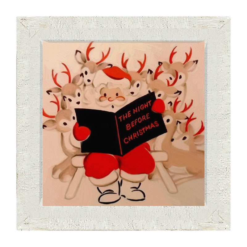 Santa Reading to His Reindeer