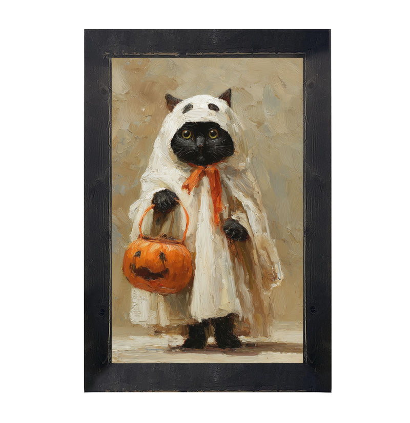 Trick or Treating Pets - Cat as a Ghost