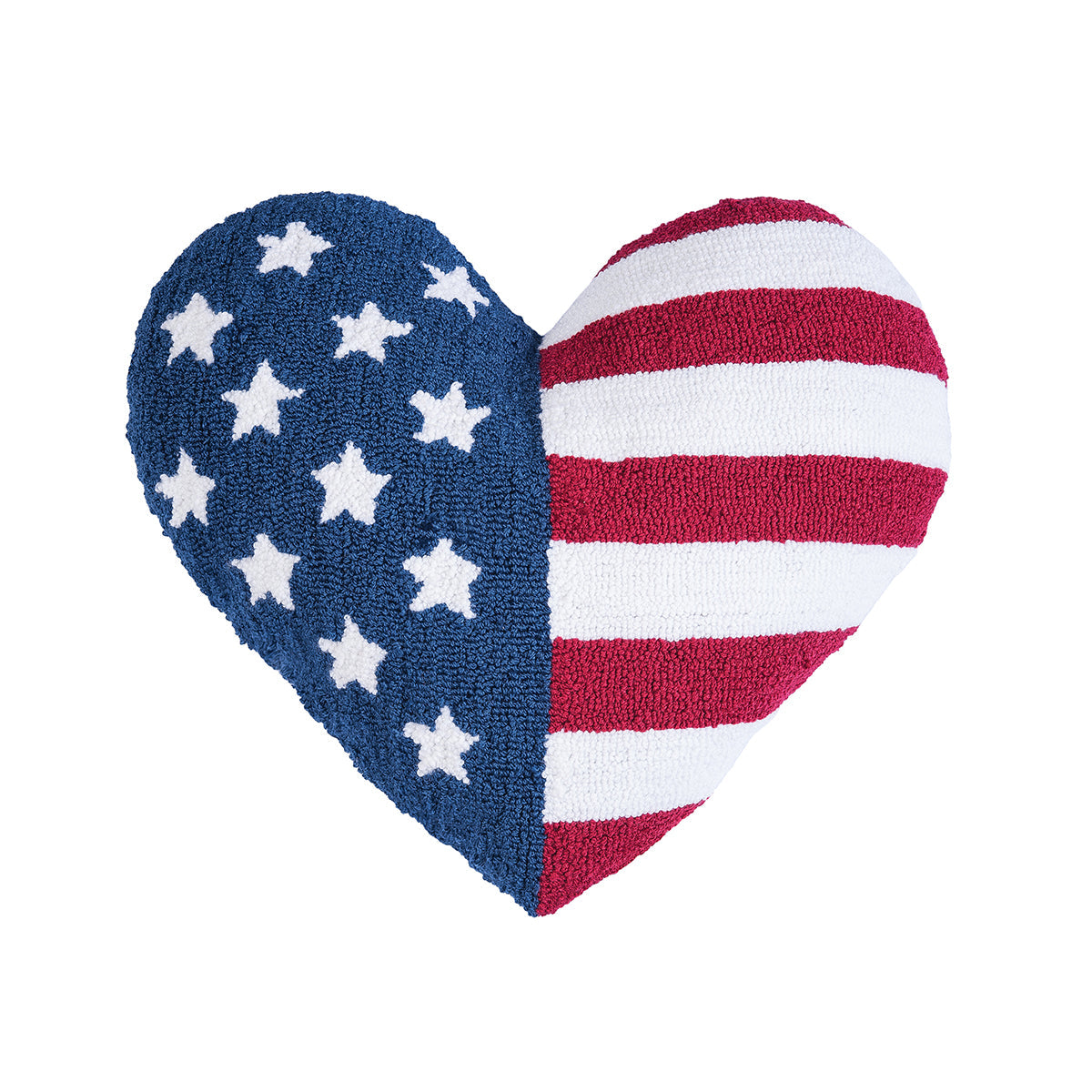 Flag Heart Shaped Hooked Pillow