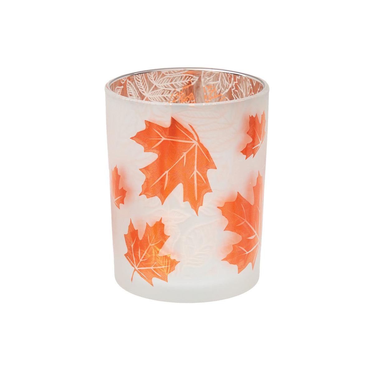 Fall Leaves Glass container Sm