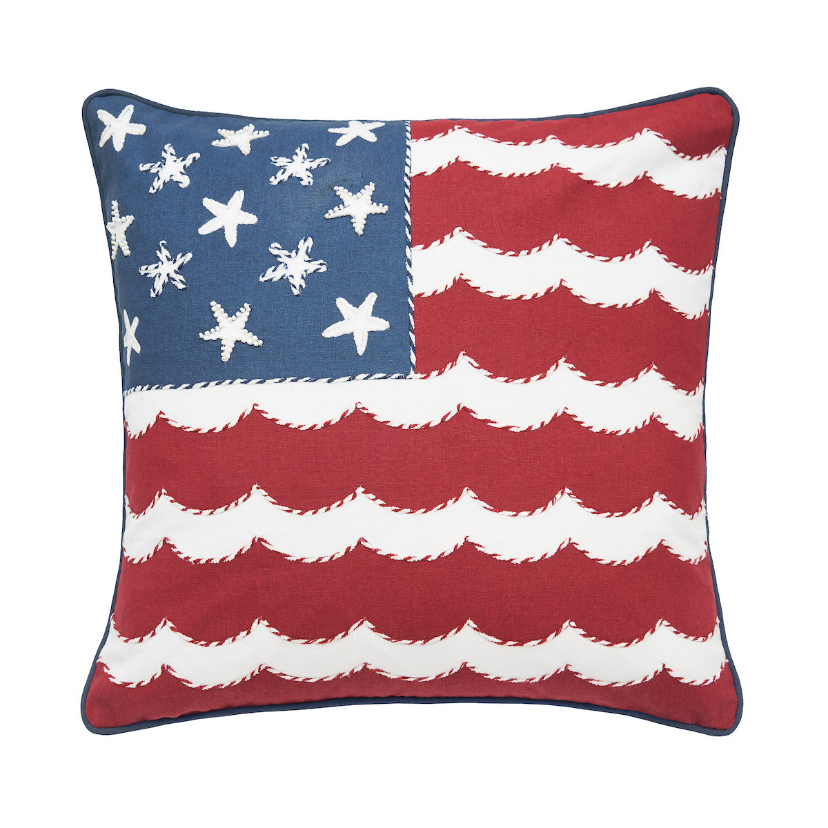 Red, White and Waves Pillow