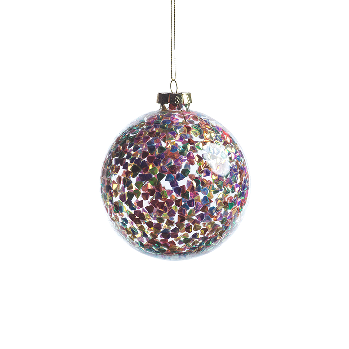 Leopard Chenille RobeMulticolor Sequin Ornament - 4" *