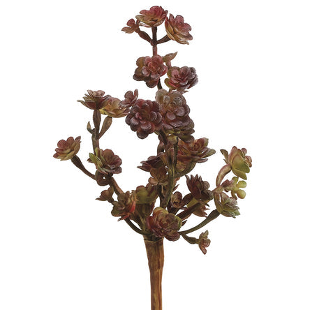 8.5" Real Touch Sedum Artificial Stem Pick -Green/Burgundy