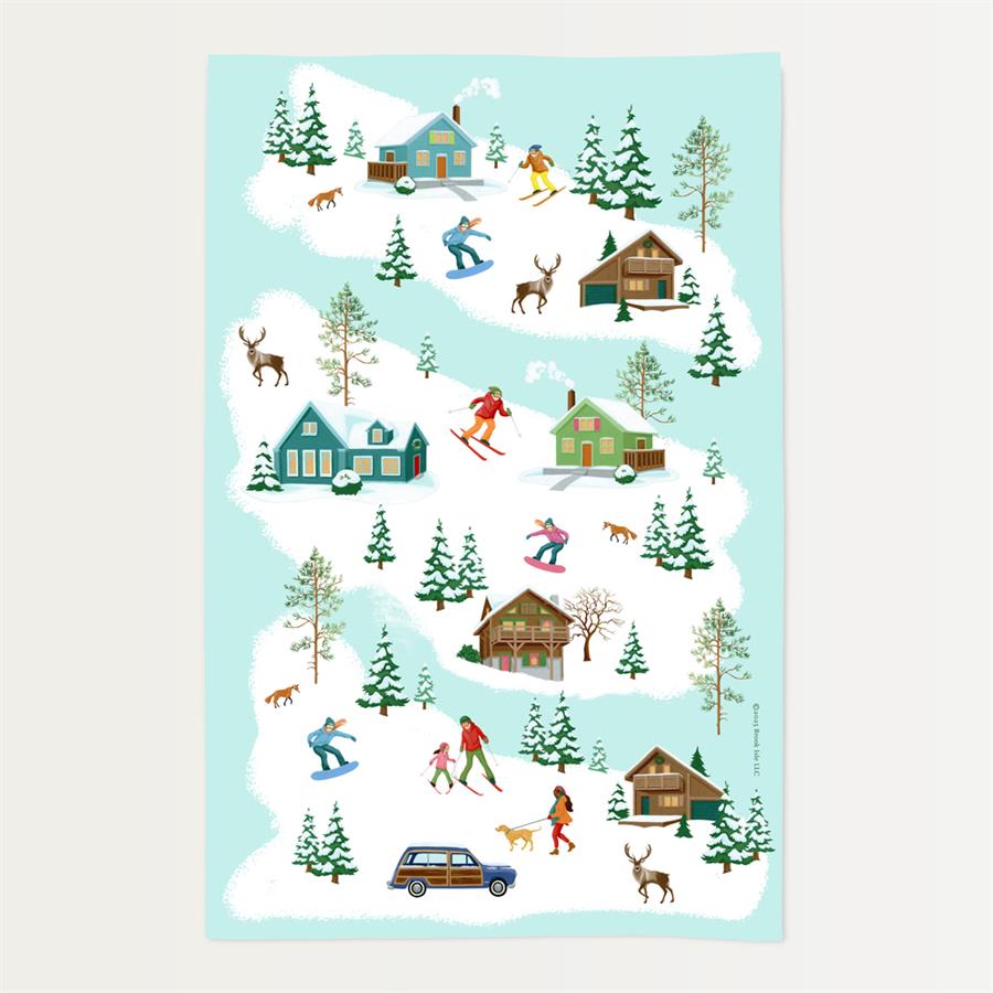 Ski Village Cotton Towel
