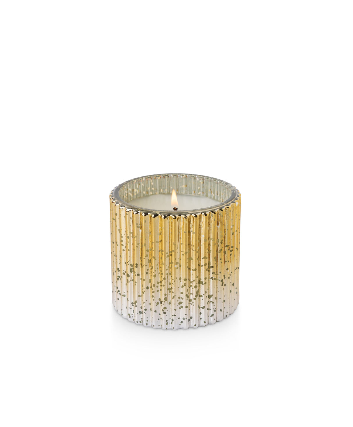 Holiday Champagne 9oz Mtlc Ribbed Glass Candle