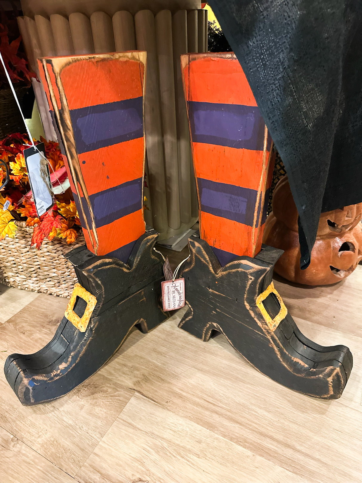 29.5"Lx23"H Wood Witch Legs SOLD AS SET