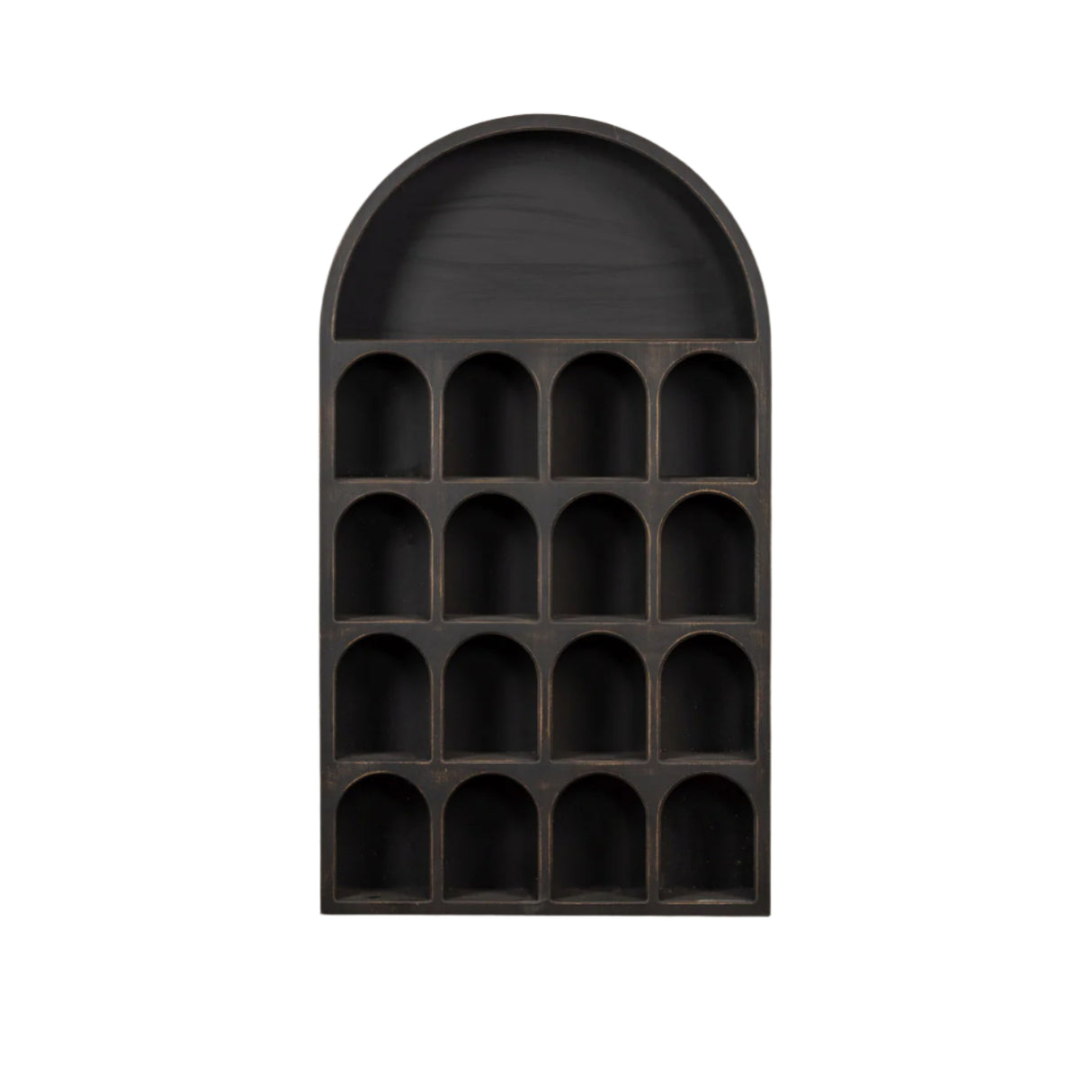 38" Black Arched Cubby Shelf
