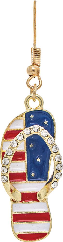All American Flip Flop Flag Earrings