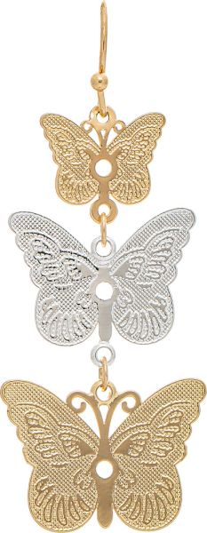 Triple Link Butterfly Earrings