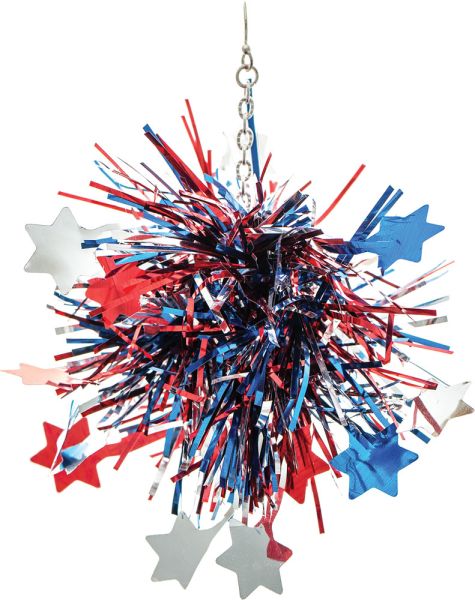 Star Spangled Patriotic Pom Pom Earrings