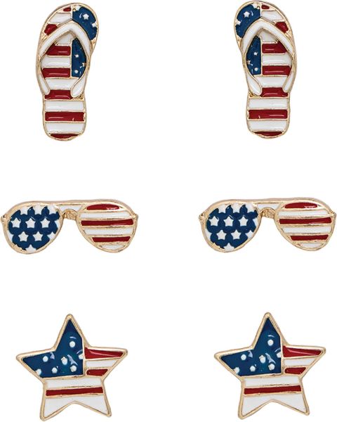 Star Sunnies Flip Flop Flag Earrings
