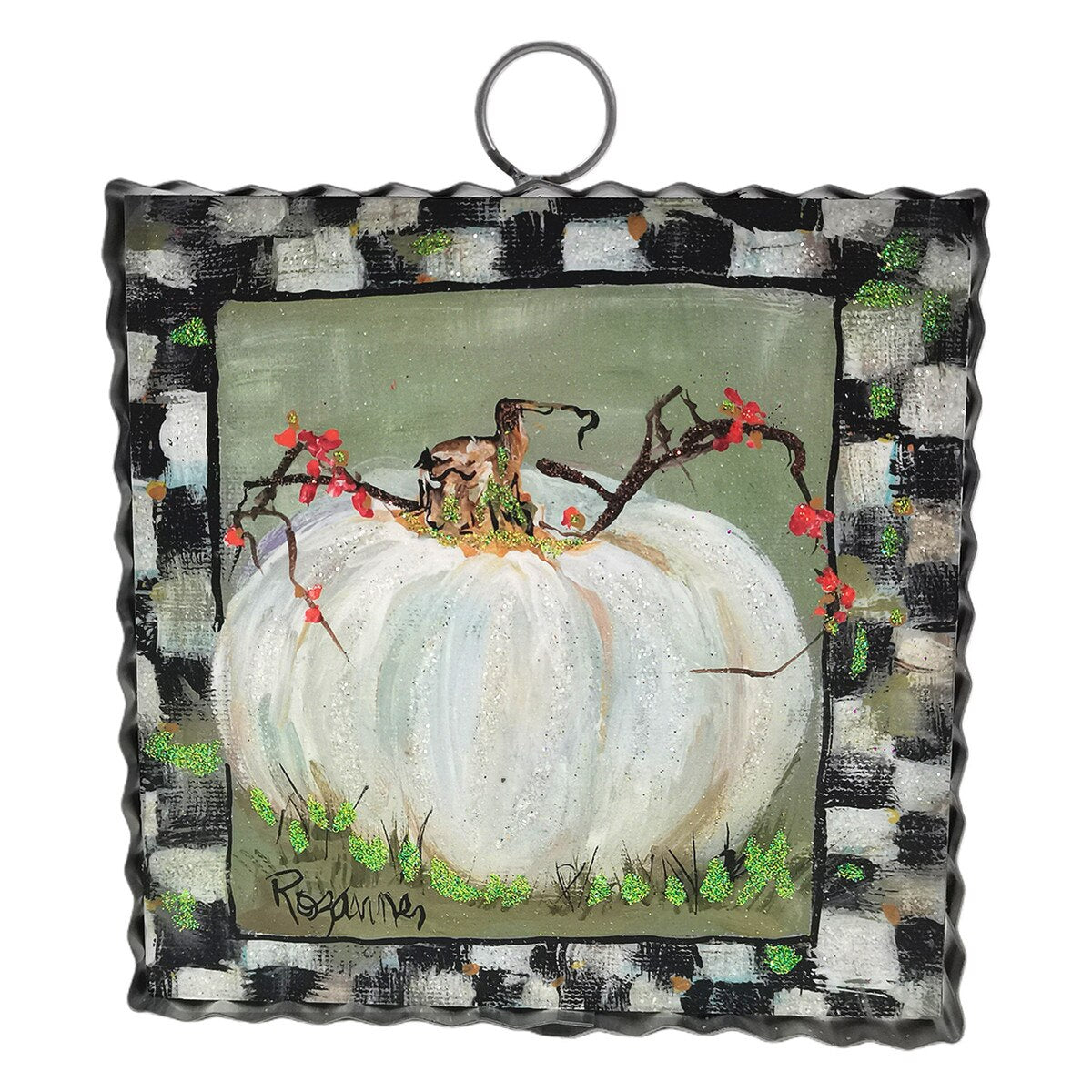 Mini Rozie’s Cream Pumpkin with Checkered Border
