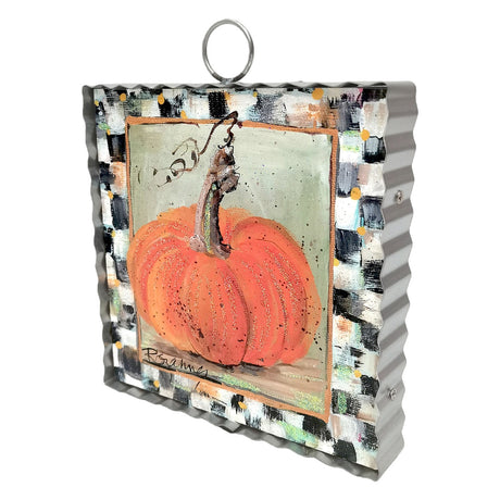 Mini Rozie’s Orange Pumpkin with Checkered Border