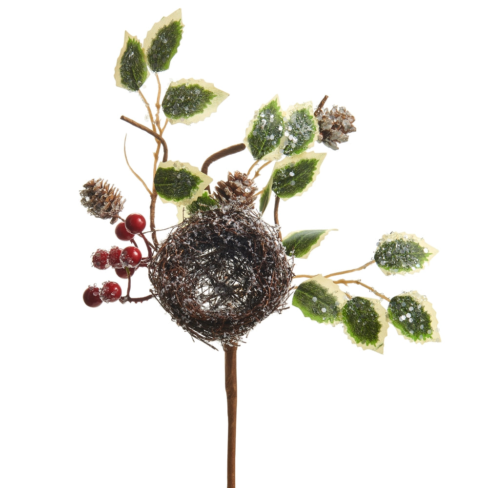 12" Iced Nest with Holly