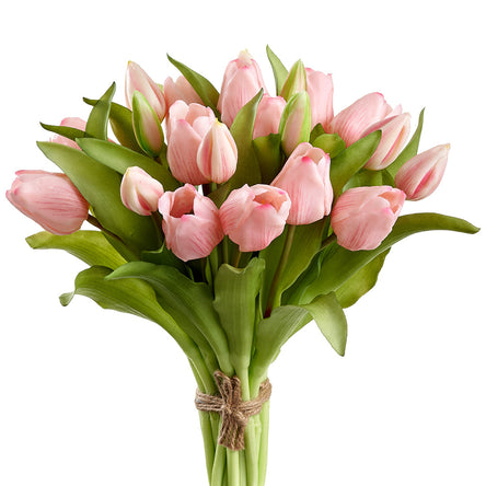 11.75" Tulip Silk Flower Bouquet -Pink