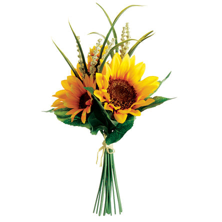 11" Sunflower Silk Flower Bouquet -Yellow