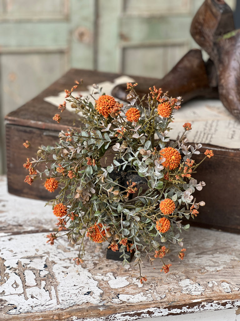 3" Fall Garden Candle Ring | Pumpkin