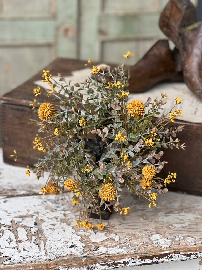 3" Fall Garden Candle Ring | Mustard