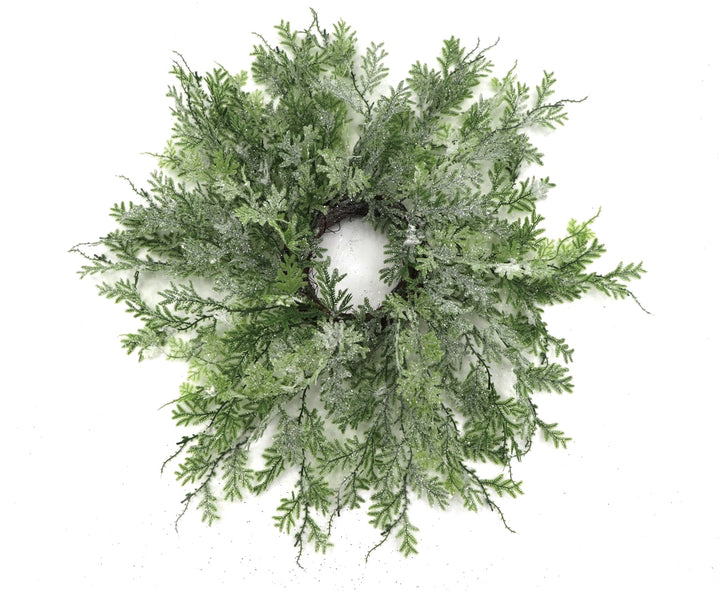 6.5" FROSTED FERN/CONE RING