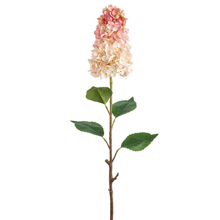 28" Cone Hydrangea Silk Flower Stem -Pink/Peach