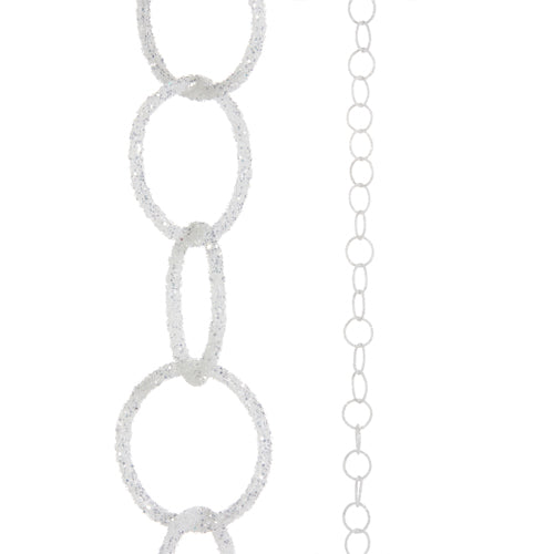 5' White Glittered Chain Garland *