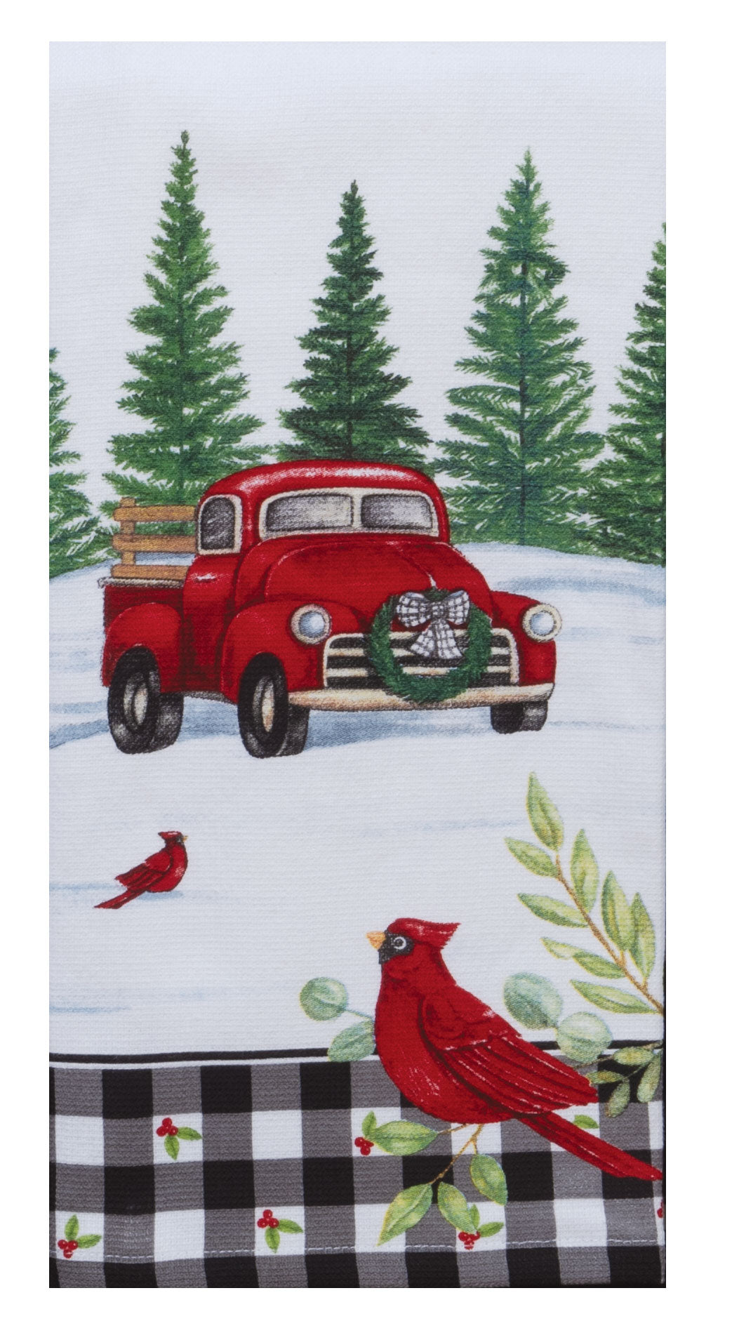 Winter Cardinal Truck Dual Purpose Towel