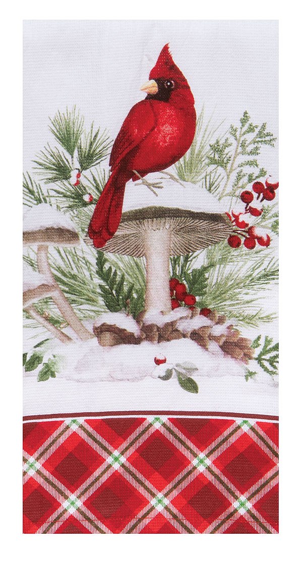 Snow Capped Winter Cardinal Dual Purpose Terry Towel