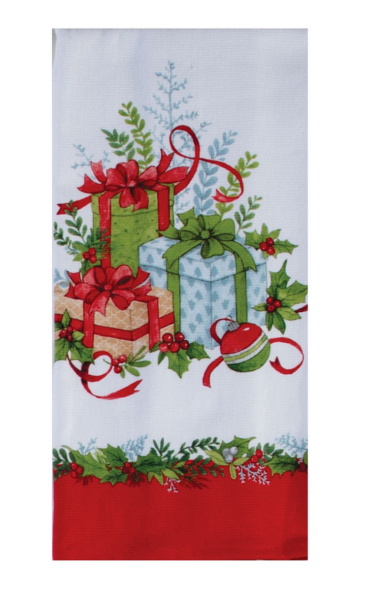 Christmas Moring Gifts & Greenery Dual Purpose Towel