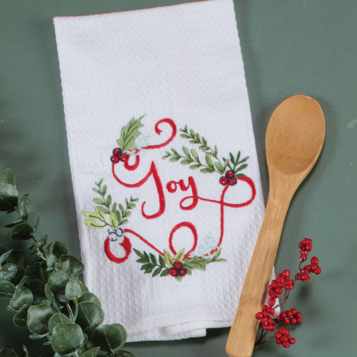 Joy Embroider Waffle Towel
