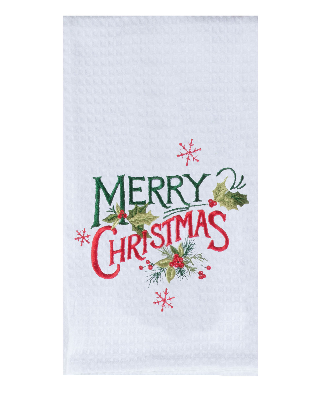Merry Christmas Embroider Waffle Towel