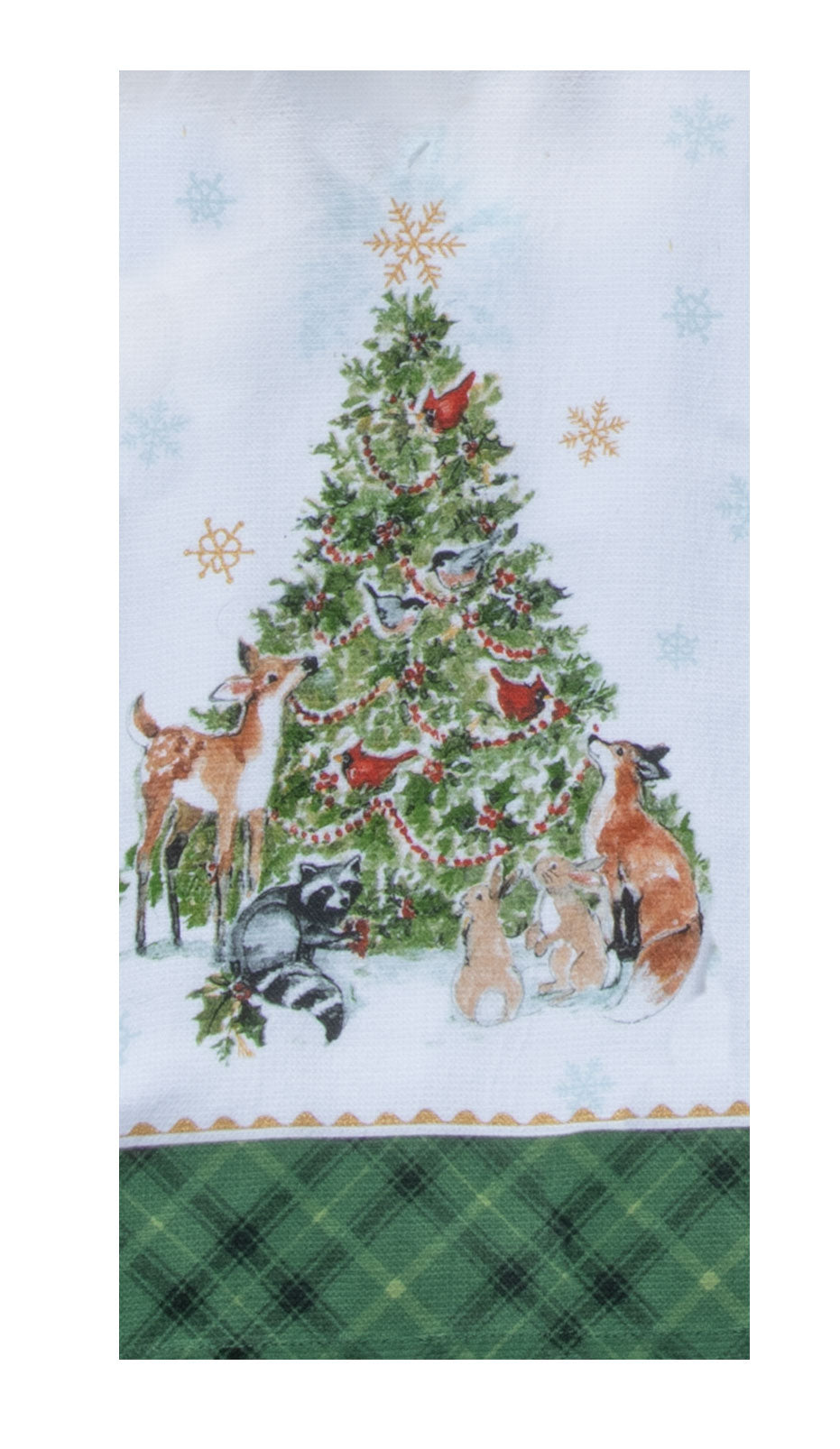 Sage Santa Tree with Animals Dual Purpose Towel