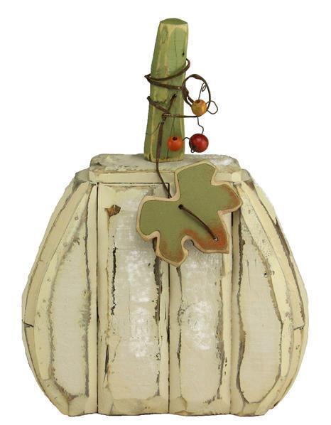 13.75"W X 13"H Wood/Tin Pumpkin