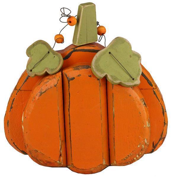 13"W 3d Front Wood Pumpkin