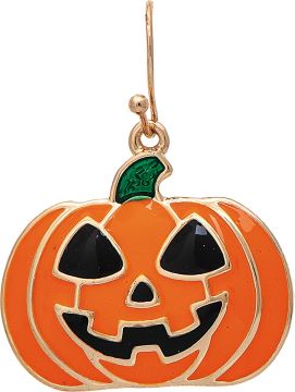 Gold Happy Jack-o-lantern Earring