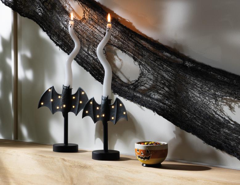 Lg Twinkle Bat Candlestick