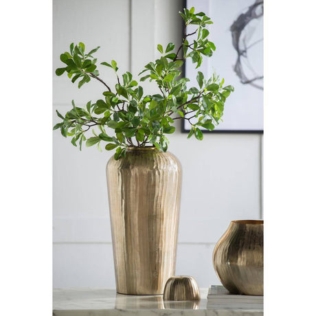 Large Gold Vase with Lid