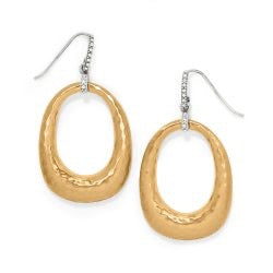 Meridian Geo Open Hoop French Wire Earrings -  Gold