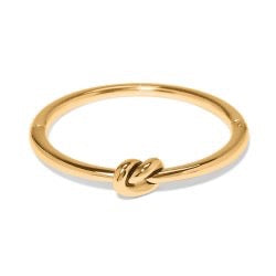 Interlok Single Knot Hinged Bangle -  Gold
